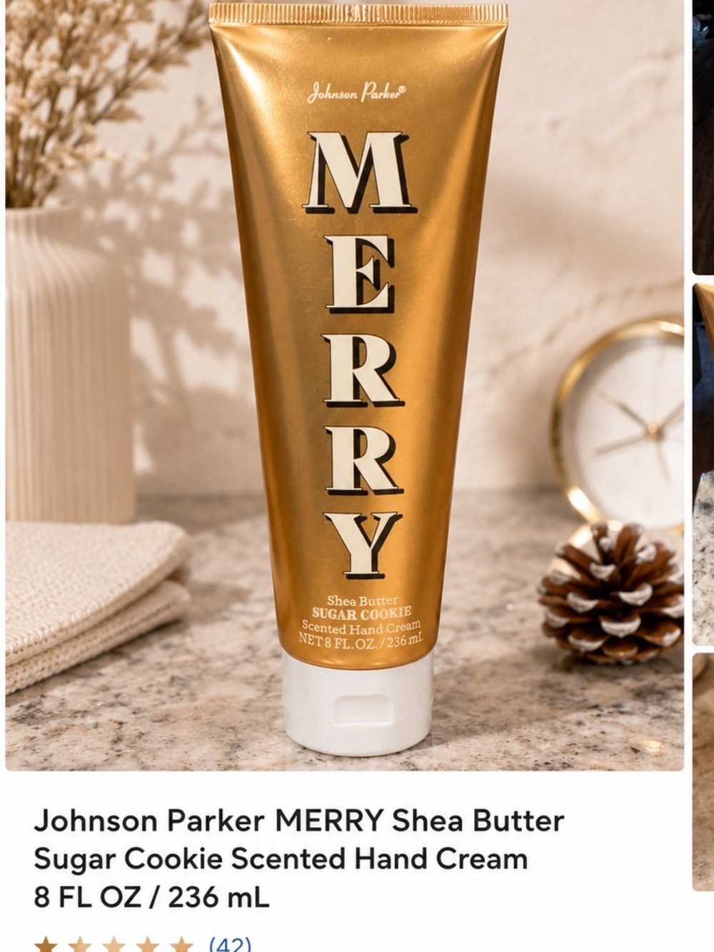 Shea Butter Sugar Cookie Hand Cream — Gold Hydrating Moisturizer